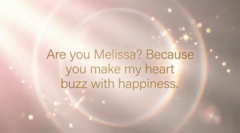 Cheesy Melissa Pickup Lines